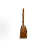 SAINT LAURENT YSL SOLFERINO distressed bronze metal accessory shoulder bag, medium size for women in brown